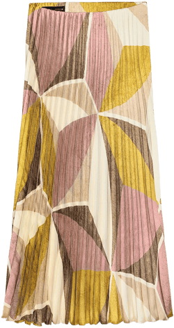 GEOMETRIC PRINT PLEATED SKIRT