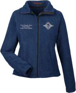 INK STITCH Women 8481 Custom Embroidery Add Logo Texts Iceburg Warm Full zip Fleece Jackets Navy X-Large