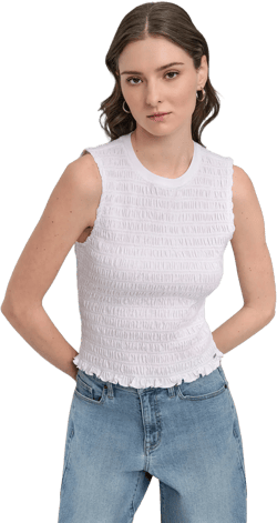 SMOCKED TEE