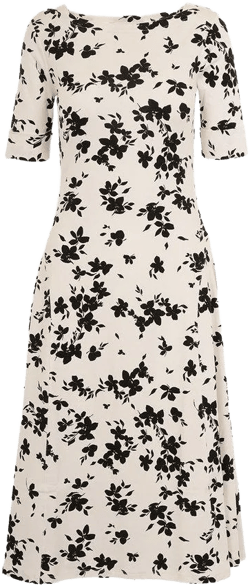 Ralph Lauren Women's White Floral-Print Regular Fit Midi Dress