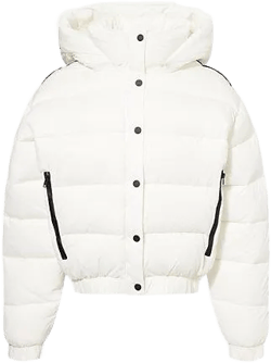 Alo Yoga Women's White Aspen Love Puffer Nylon Jacket