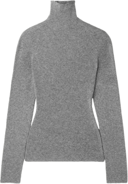Delicash ribbed cashmere and silk-blend turtleneck sweater