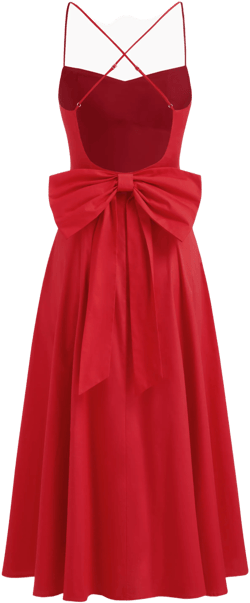 Cotton Criss Cross Bowknot Maxi Dress