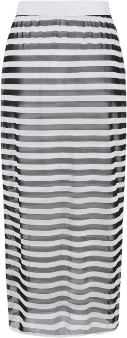 Mesh Striped Knotted Cover Up Skirt
