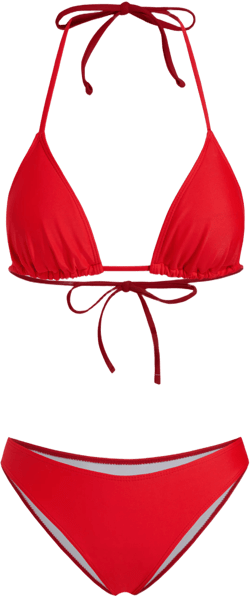 Halter Knotted Triangle Cheeky Bikini Set With Round Neckline Cover Up Strawberry Top