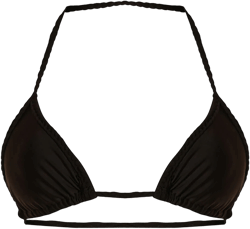 Black Plait Binding Triangle Bikini Top