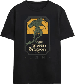 The Lord of the Rings The Green Dragon Inn Pub Sign Adult Black Short Sleeve Tee  -4XL