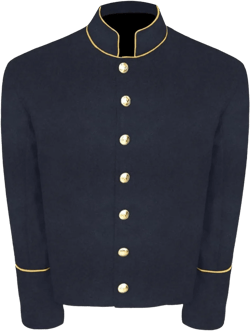 Heriateg Robe Civil War Men's Navy Blue 100% Wool Union Shell jacket Single Breasted With Piping Trim at Amazon Men’s Clothing store
