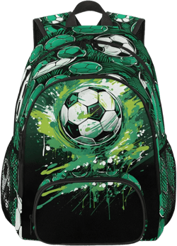 Soccer School Backpack Cool Soccer Kids Backpack Laptop Book Bag Casual Daypack Backpack Travel Sports Bags for Teens College Teens Girls Boys 16 Inch Large