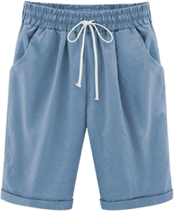 YLIRJ Plus Size Bermuda Shorts for Women Knee Length Summer Beach Elastic Waist Drawstring Comfy Maternity Long Shorts at Amazon Women’s Clothing store