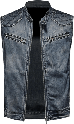 Men's Classic Zipper Sleeveless Jean Jacket Retro Motorcycle Biker Denim Vests Stand Collar Collar Cowboy Vest
