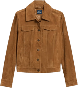 Luis Suede Lambskin Leather Jacket For Women Spread Collar Chest Flap Pockets Button Front Closure For Western Party Wear Small Windsor Tan