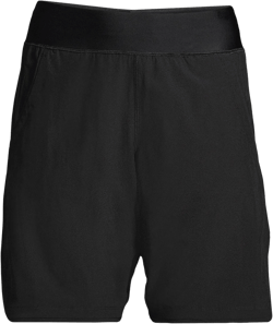 Lands' End Women's 9" Quick Dry Elastic Waist Modest Board Shorts Swim Cover-up Shorts with Panty 16 Petite Black