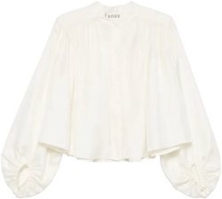 pleated silk blouse
