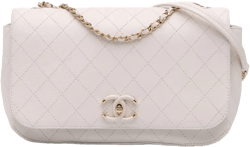 2019 Medium Stitched Calfskin Covered CC Flap crossbody bag
