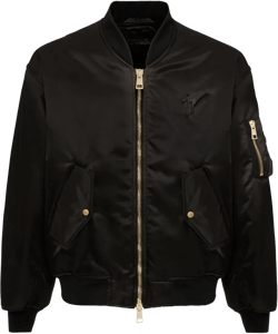 Logo-embroidered Lightweight Bomber Jacket In Black