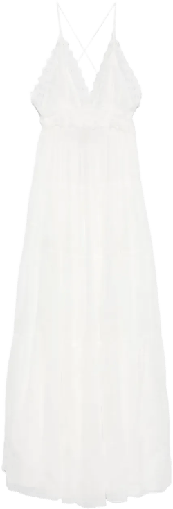 lace-detailed midi dress