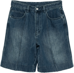 straight-leg denim shorts