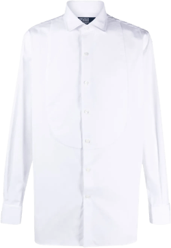 spread-collar cotton shirt 