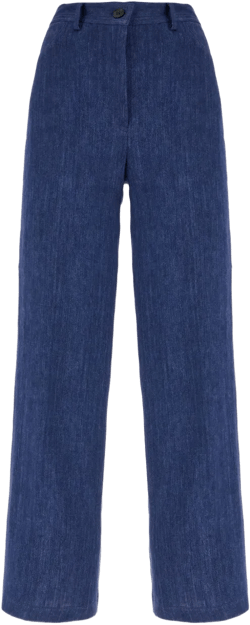 linen straight-leg trousers