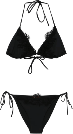 lace-trim bikini set