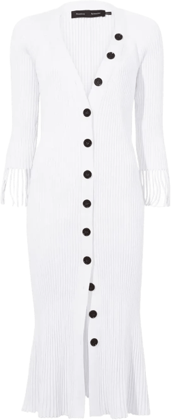 ribbed-knit buttoned-up dress