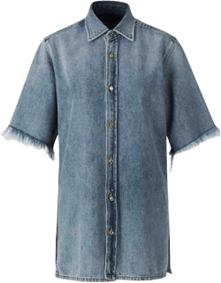 cotton-blend denim shirt