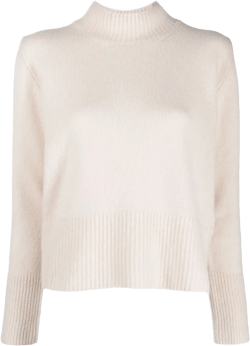 mock-neck wool jumper