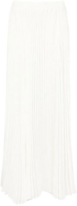 high-waist pleated midi skirt