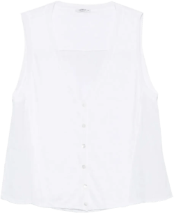 ribbed-knit detail vest 