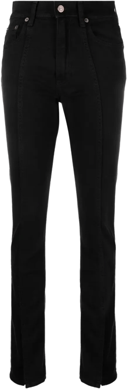 high-waisted denim jeans