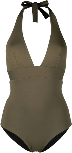 reversible V-neck one-piece
