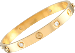 18K yellow gold Love 4 diamond bracelet