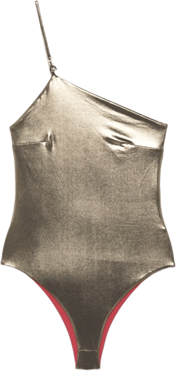 lamé-effect swimsuit