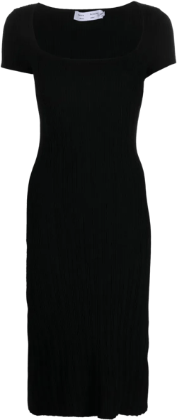 ribbed-knit short-sleeve dress 