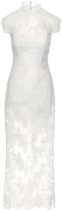 lace high-neck dress