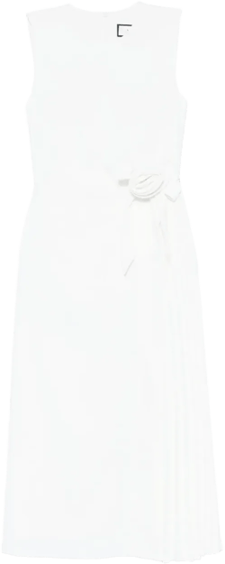 pleat-detailed midi dress