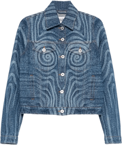 Blue Spiral Denim Jacket In 55-indigo