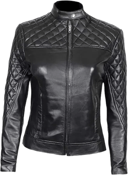 Quilted Black Leather Jacket for Women 3X-Large Black