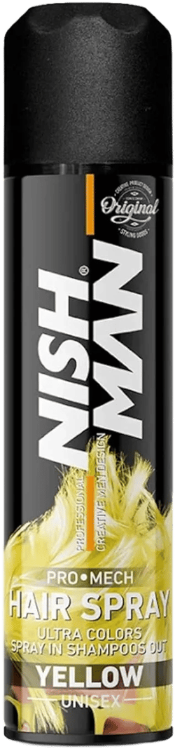 NISHMAN Temporary Hair Colour Spray for KIDS, 150 ml | Hair Glitter Spray | Ultra Colours Shampoos Out | Wash Out Hair Dye for Kids | Party Fancy Dress Up Hairspray Boys, Girls (Yellow)