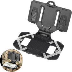 Accessories for Tactical Plate Carrier Vests: Chest-Mounted Phone Holder, Compatible with Screen Sizes 4.7" - 6.7" Include U.S Patch(Black)