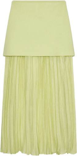 MIXED PLEATED KNIT SKIRT