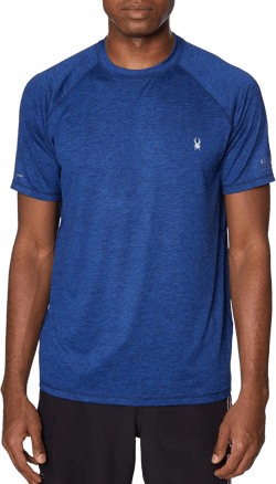 Spyder Men's Heather Short Sleeve Rashguard – UPF+, Quick-Dry, Swim Shirt, Surfing, Hiking X-Large Navy