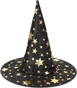 Halloween Witches Hats Hanging Black Witch Hats For Porch Halloween Witch Accessories Star Black-1 Pcs