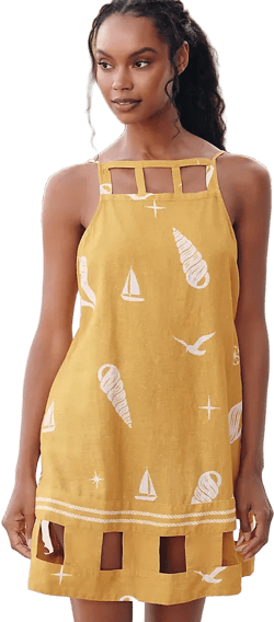 Celandine Square-Neck Cutout Mini Dress