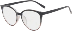 1pc Women's Striped Colorblock Round PC Frame Fashion Retro Stylish Casual Office Personality Optical Glasses