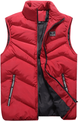 Men's Puffer Vest Casual Vest Winter Jacket With Pocket Solid Color Outdoor Vest Top Riding Skiing Fishing Puffy Vests, S-6XL 3X-Large Fe020-red