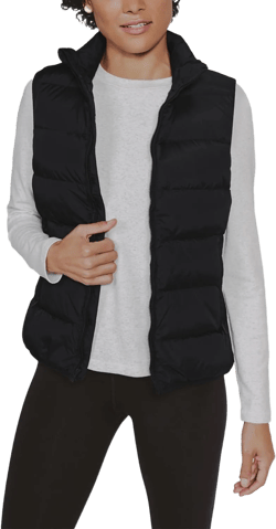 JIHUILAI Womens Puffer Vest Lightweight Sleeveless Jacket Women Puffy Vest Quilted Coat Warm Winter Vests With Pockets Large Black