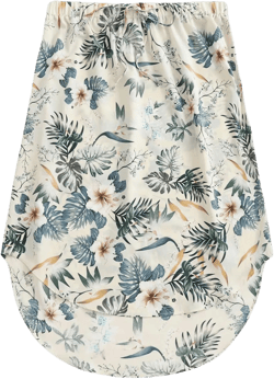 OYOANGLE Women's Plus Size Floral Print Elastic Waist Tie Front High Low Hem Knee Length Skirt Light Beige 2XL : Clothing, Shoes & Jewelry