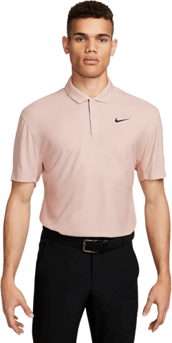 Nike Dri-Fit ADV Tiger Woods Mens Golf Polo Shirt Small Pink Oxford/Barely Rose/Black